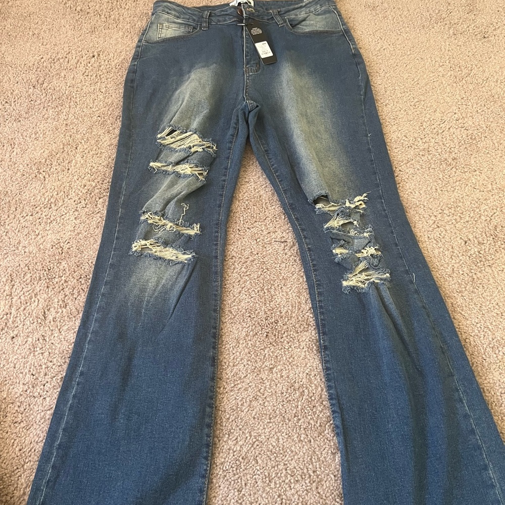 Let It Be Stretch Straight Leg Jeans Fashion Nova Distressed Jeans